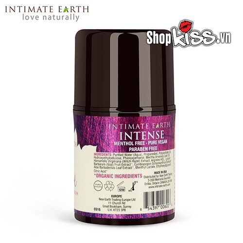Gel bôi tăng khoái cảm nữ Intense Earth tự nhiên mát lạnh hiệu quả
