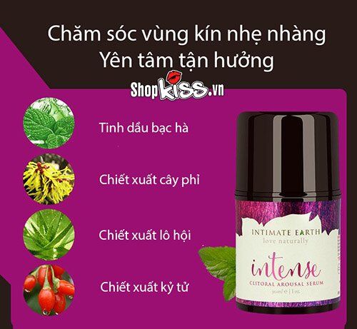 Gel bôi tăng khoái cảm nữ Intense Earth tự nhiên mát lạnh hiệu quả