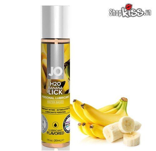 Gel bôi trơn JO H2O hương cherry burst banana lick ăn uống được 30ml