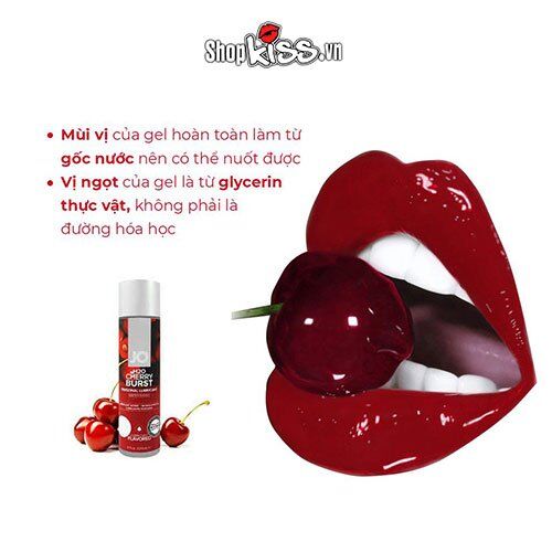 Gel bôi trơn JO H2O hương cherry burst banana lick ăn uống được 30ml