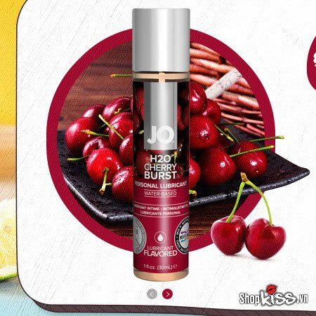 Gel bôi trơn JO H2O hương cherry burst banana lick ăn uống được 30ml