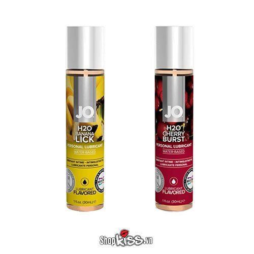 Gel bôi trơn JO H2O hương cherry burst banana lick ăn uống được 30ml