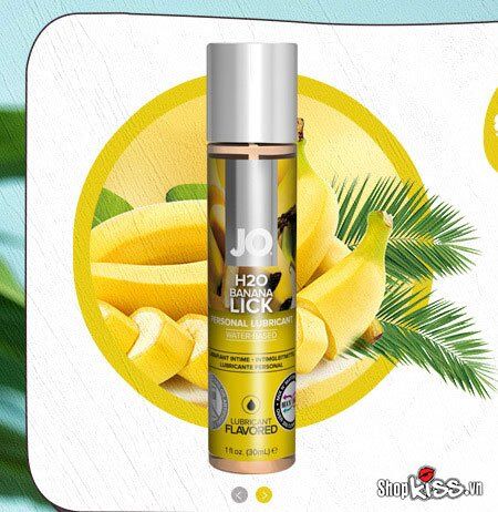 Gel bôi trơn JO H2O hương cherry burst banana lick ăn uống được 30ml