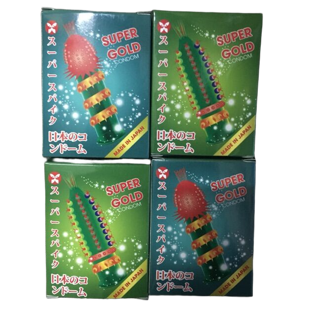 Bao cao su Super Gold Nhật hộp 2 cái gai bi gel bôi trơn tăng khoái cảm 