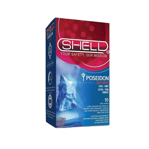 Bao cao su Shell Poseidon gân sọc bạc hà mát lạnh, siêu mỏng kéo dài 