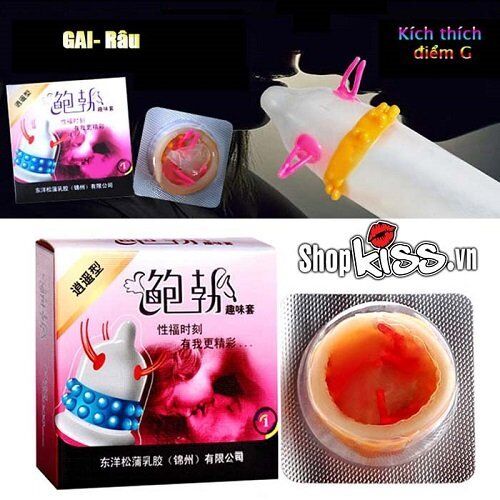 Bao cao su siêu gai râu tăng khoái cảm kích thích điểm G mềm mại