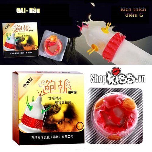 Bao cao su siêu gai râu tăng khoái cảm kích thích điểm G mềm mại