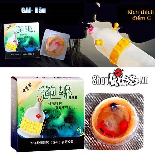 Bao cao su siêu gai râu tăng khoái cảm kích thích điểm G mềm mại