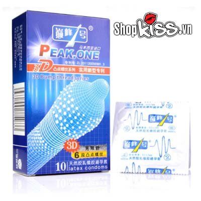 Bao cao su PEAK 3D gai mỏng mềm mại chống tuột kích thích đối tác