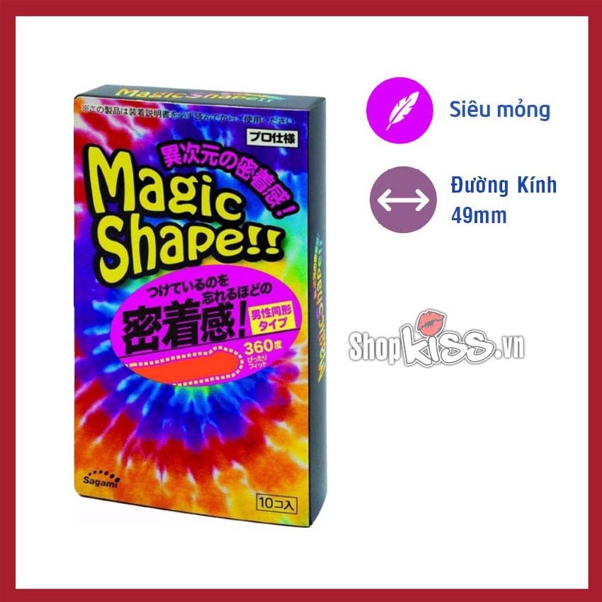 Bao Cao Su Sagami Magic Shape 3D Gân Sọc Mỏng Nhẹ Cảm Giác Thật