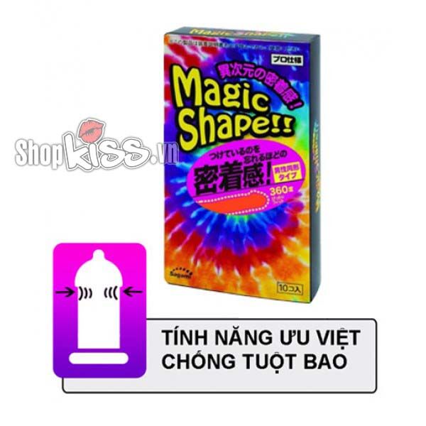Bao Cao Su Sagami Magic Shape 3D Gân Sọc Mỏng Nhẹ Cảm Giác Thật
