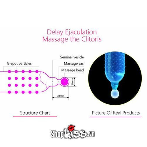 Bao cao su gai có viên bi lớn kích thích khoái cảm tối đa nữ