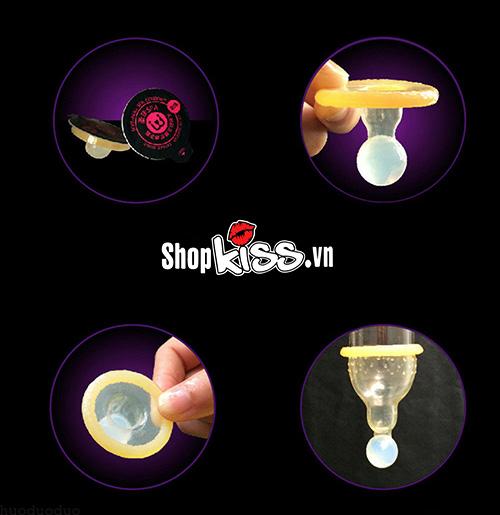 Bao cao su gai có viên bi lớn kích thích khoái cảm tối đa nữ