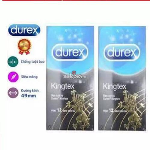 Bao cao su size nhỏ Durex Kingtex hộp 12 cái ôm sát siêu thật