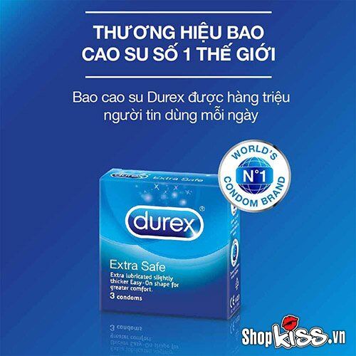 Bao cao su Durex Extra Safe nhiều chất nhờn ngừa thai an toàn