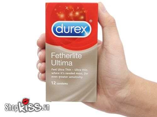 Bao cao su Durex siêu mỏng Fertherlite Ultima hộp 12 cái an toàn kích thích