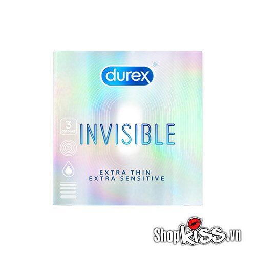 Bao cao su siêu mỏng Durex Invisible 3 cái chất lượng cao