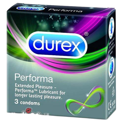 Bao cao su Durex Performa kéo dài thời gian siêu mỏng hộp 3 cái 