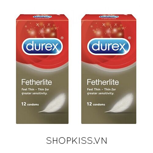 Bao cao su Durex Fetherlite siêu mỏng hộp 12 cái an toàn ngừa thai 