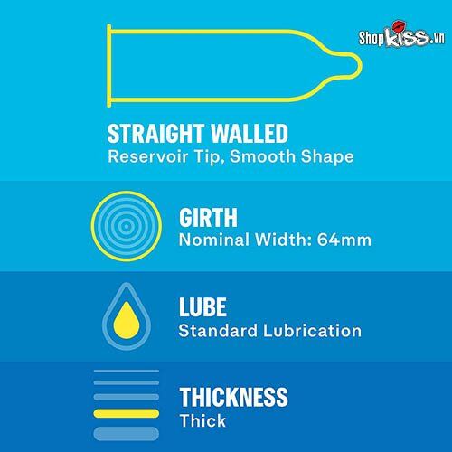 Bao cao su Durex XXL hộp 12 cái an toàn kích cỡ lớn siêu bôi trơn