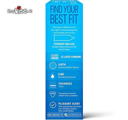 Bao cao su Durex XXL hộp 12 cái an toàn kích cỡ lớn siêu bôi trơn