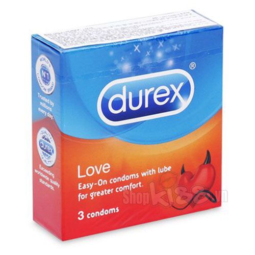 Bao cao su Durex Love kéo dài thời gian hộp 3 cái mỏng an toàn