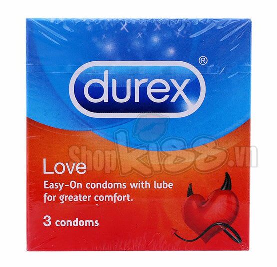 Bao cao su Durex Love kéo dài thời gian hộp 3 cái mỏng an toàn