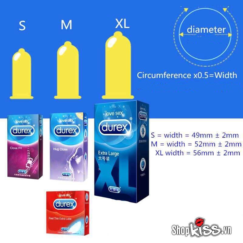 Bao cao su Durex Extra Large XL size lớn an toàn cao
