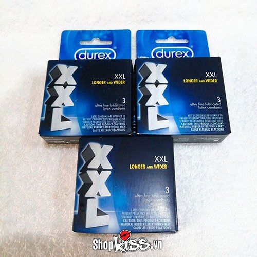 Bao cao su Durex XXL size lớn kéo dài thời gian hộp 3 cái chính hãng Bao cao su Durex XXL size lớn kéo dài thời gian hộp 3 cái chính hãng