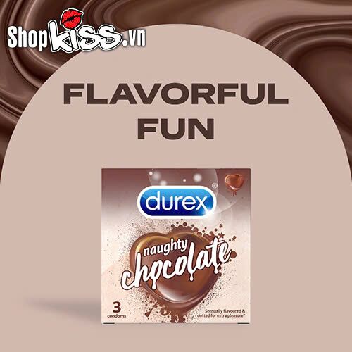 Bao cao su Durex Naughty Chocolate hương socola ngọt ngào 3 cái