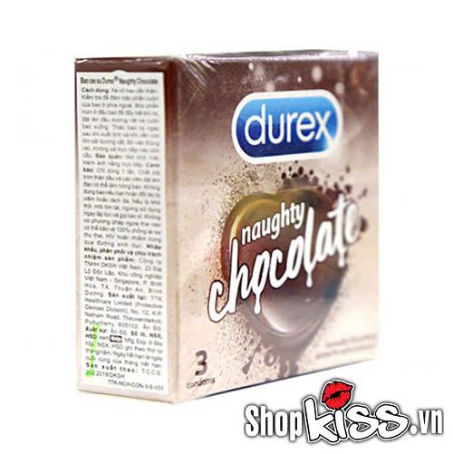 Bao cao su Durex Naughty Chocolate hương socola ngọt ngào 3 cái