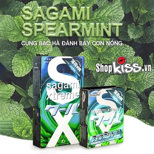 Bao cao su Sagami Xtreme hương bạc hà mát lạnh siêu mỏng