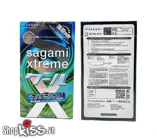 Bao cao su Sagami Xtreme hương bạc hà mát lạnh siêu mỏng