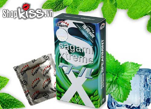 Bao cao su Sagami Xtreme hương bạc hà mát lạnh siêu mỏng