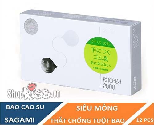 Bao Cao Su Mỏng Sagami Exceed 2000 Hộp 12 Cái Cảm Giác Thật