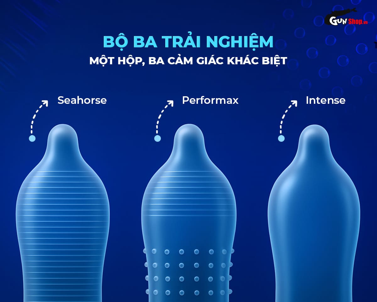 Bao cao su Shell Triple Mix 12 cái Hàn Quốc siêu mỏng kích thích