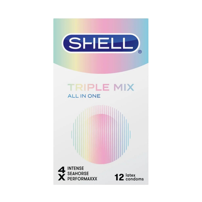  Giá sỉ Bao cao su Shell Triple Mix - Siêu mỏng mát lạnh gân gai - Hộp 12 cái  chính hãng 