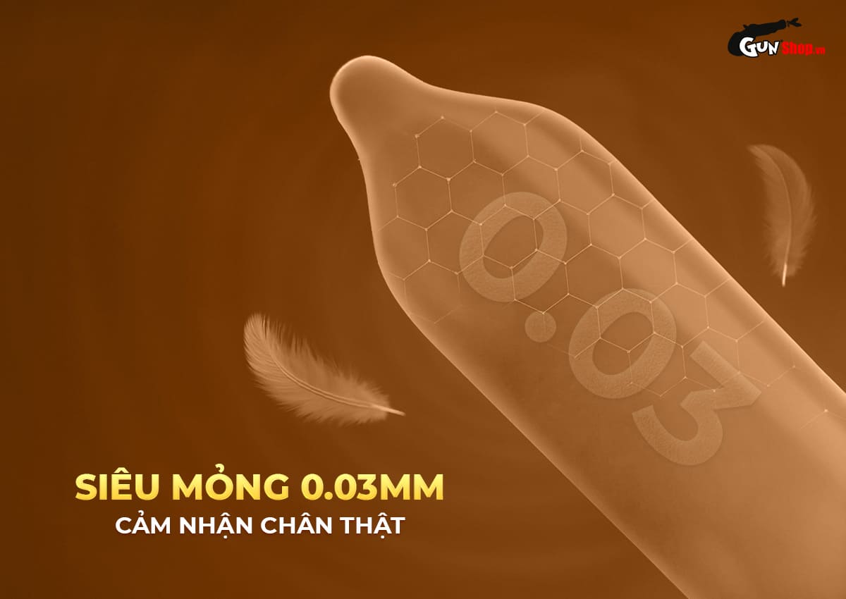 Bao cao su Shell Sensitive Prolong siêu mỏng 0.03mm kéo dài thời gian cực đỉnh hương vani