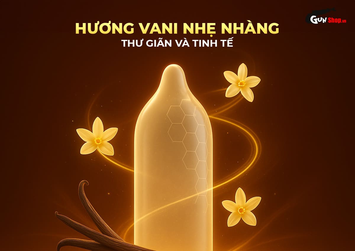 Bao cao su Shell Sensitive Prolong siêu mỏng 0.03mm kéo dài thời gian cực đỉnh hương vani