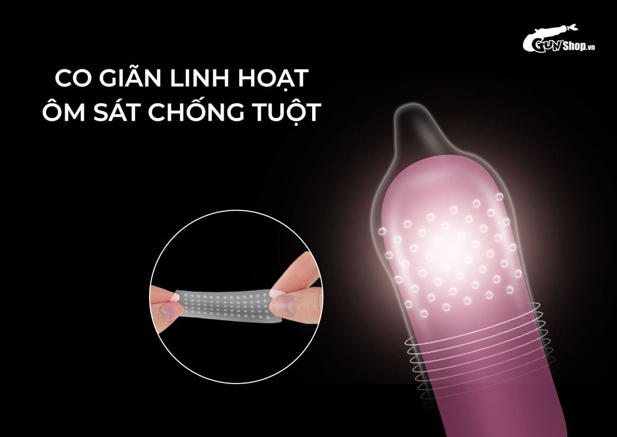 Bao cao su Shell Play Ring 6 tính năng hộp 10 cái kèm vòng kéo dài