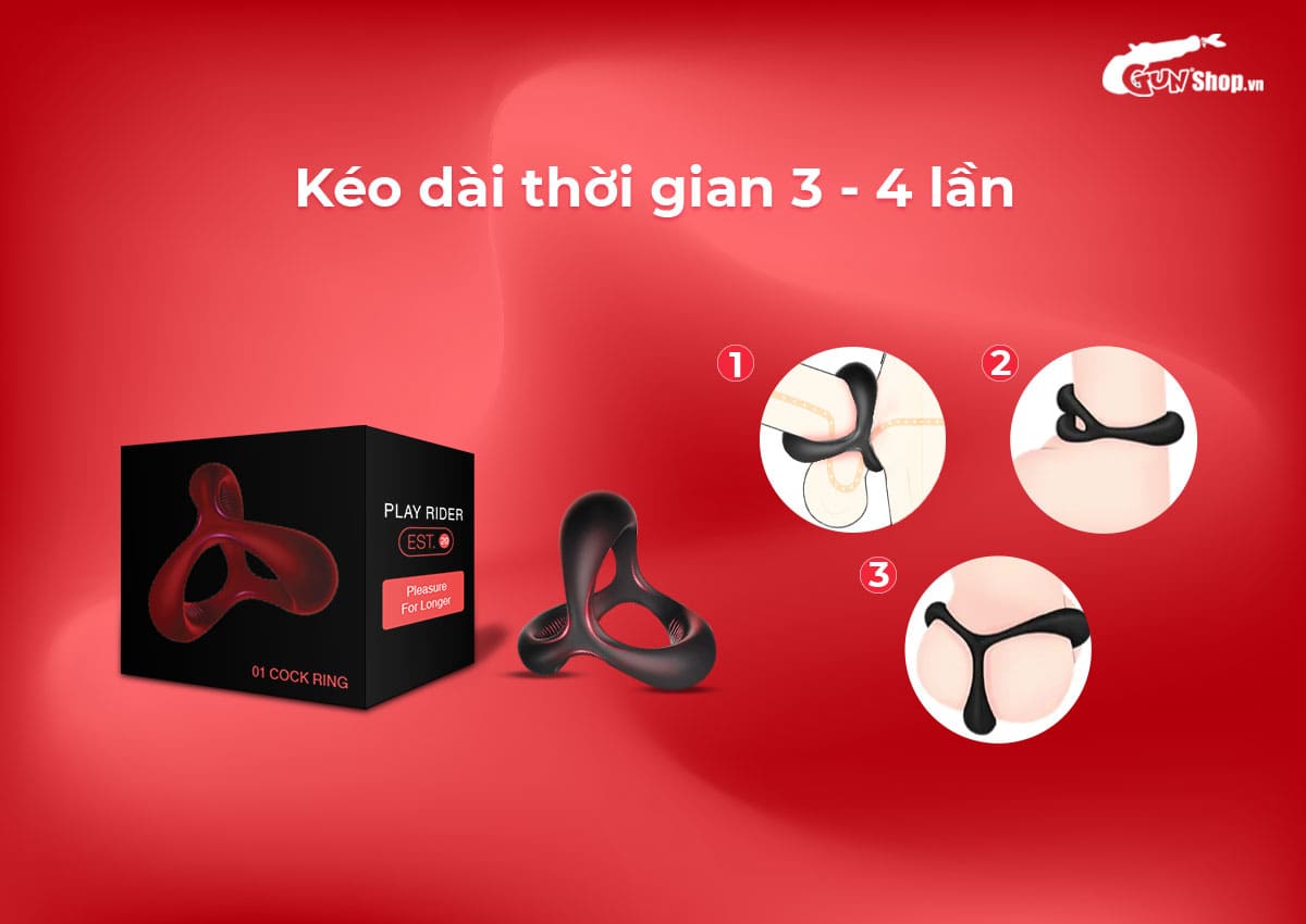 Bao cao su Shell Play Rider 6 chức năng hộp 10 cái tặng vòng kéo dài