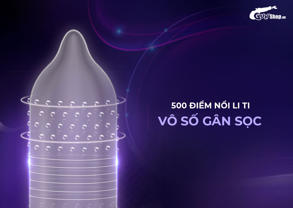 Bao cao su Shell Play Jelly 6 tính năng, hộp 10 cái tặng vòng kéo dài