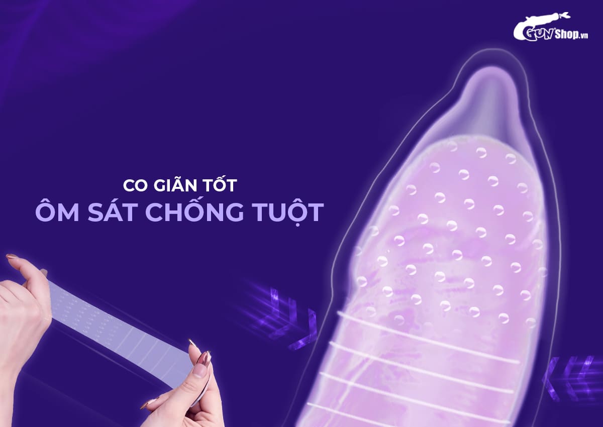 Bao cao su Shell Play Jelly 6 tính năng, hộp 10 cái tặng vòng kéo dài