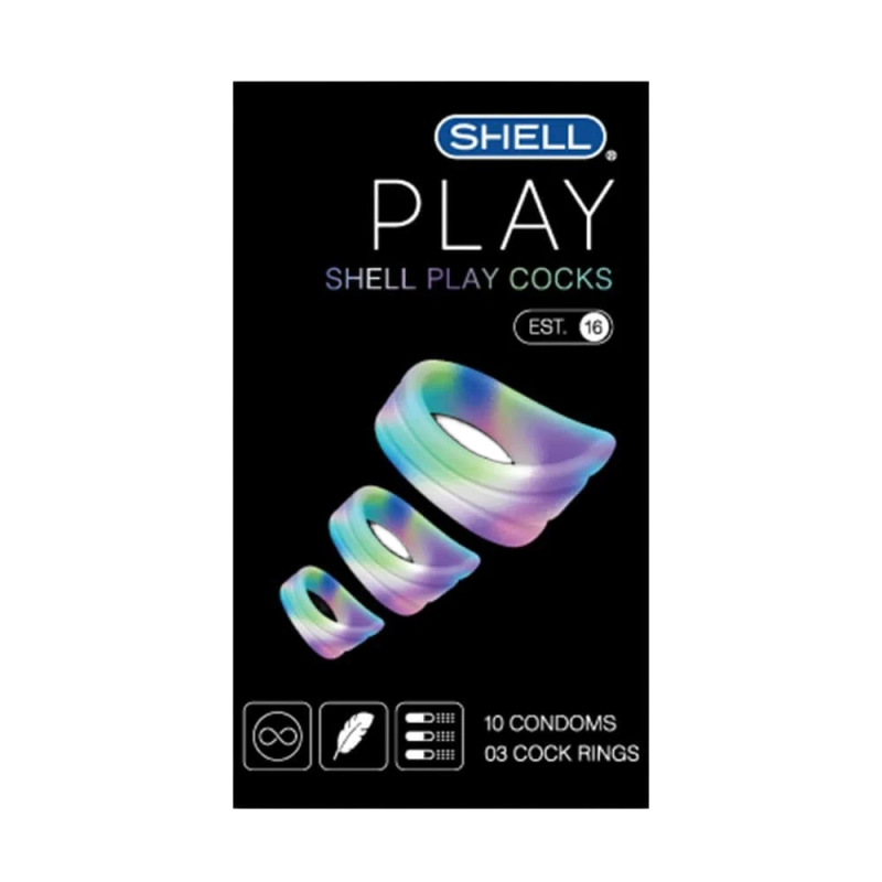  Địa chỉ bán Bao cao su Shell Play Cocks 6 tính năng - Hộp 10 cái + 3 vòng đeo kéo dài thời  loại tốt 