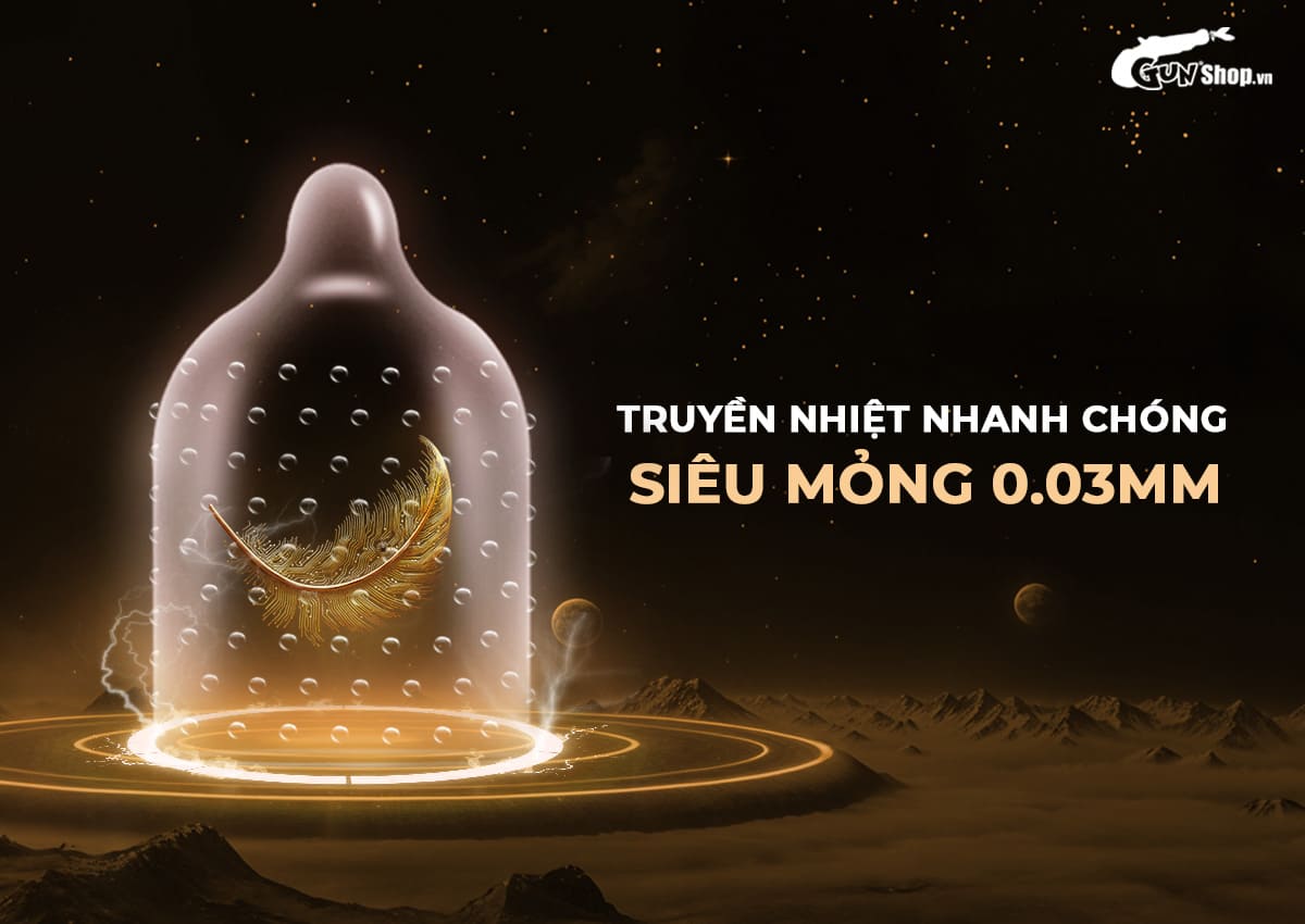 Bao cao su Shell Play Circle gân nổi 500 điểm kích thích hộp 10 cái