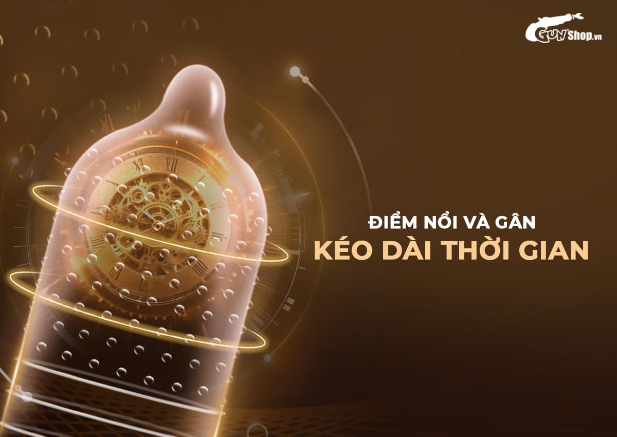 Bao cao su Shell Play Circle gân nổi 500 điểm kích thích hộp 10 cái