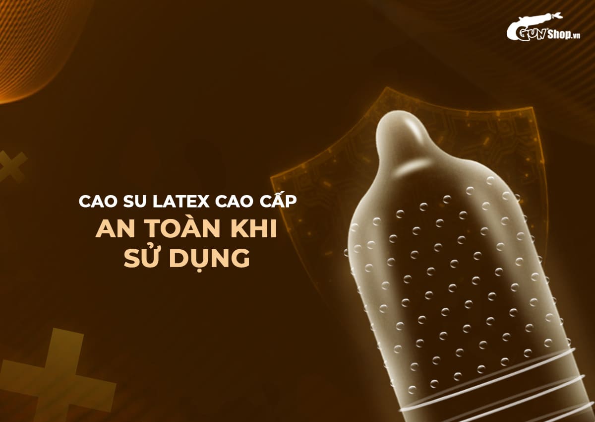 Bao cao su Shell Play Circle gân nổi 500 điểm kích thích hộp 10 cái