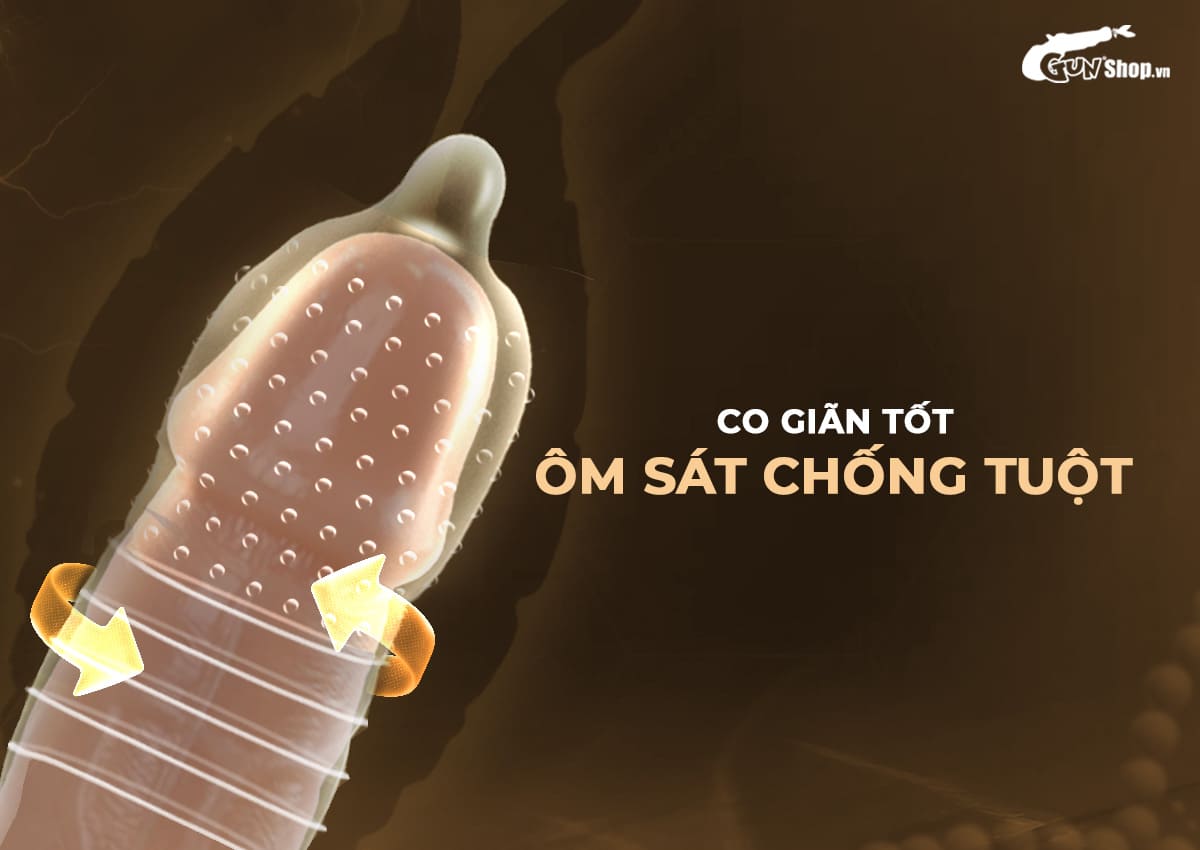 Bao cao su Shell Play Circle gân nổi 500 điểm kích thích hộp 10 cái