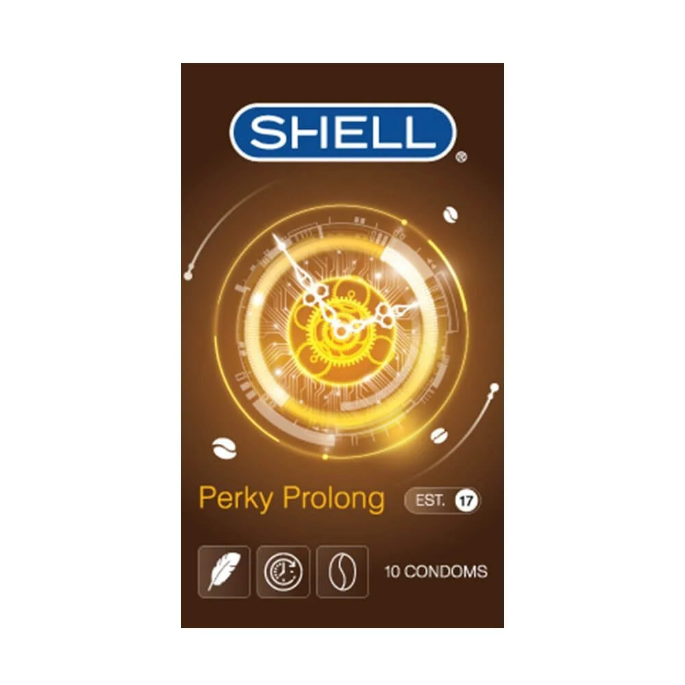 Bao cao su Shell Perky Prolong siêu mỏng kéo dài hương cà phê 