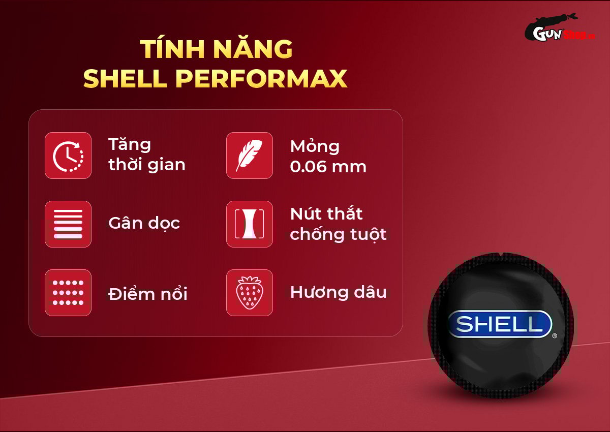 Bao Cao Su Shell Performax 6in1 Hộp 3 Cái Kéo Dài Thời Gian